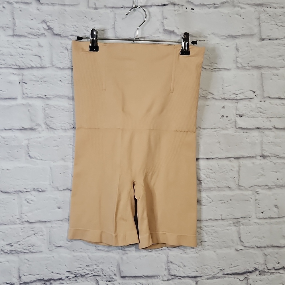 High-Waisted Tan Shapewear Shorts